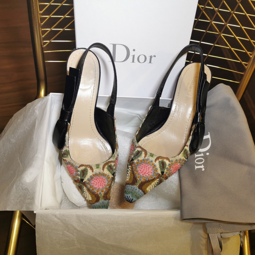 SIZE 37 Dior Kaleidoscope Sweet-D CYPRESS GR PUMP